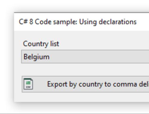 C# 8 Code sample：Using declarations(ef-core)