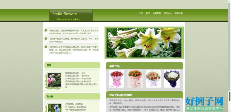 HTML关于花店的布局