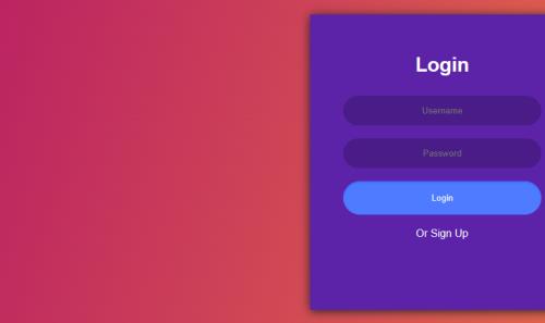 UI登录界面制作紫色登录表单模板