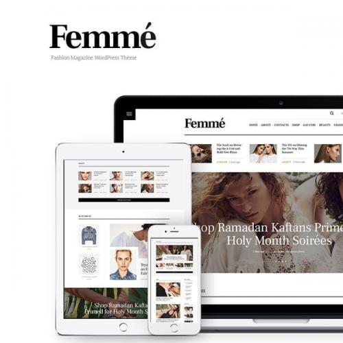 wordpress网站模板带后台 Femme-在线杂志和时尚博客WP主题