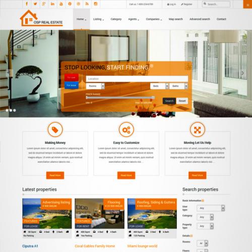 Joomla房地产行业OSP REAL ESTATE 9.2 网站模板/源码/整站带后台