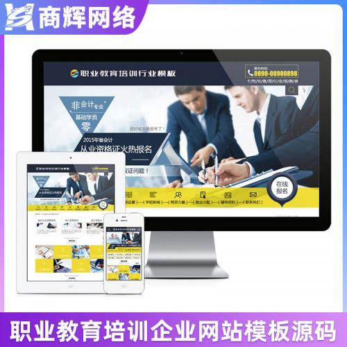 职业教育培训行业网站模板 带手机站小程序企业网站建设