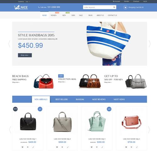 Magento 1.9自适应模板 VT NICE箱包多风格主题 外贸购物网站源码