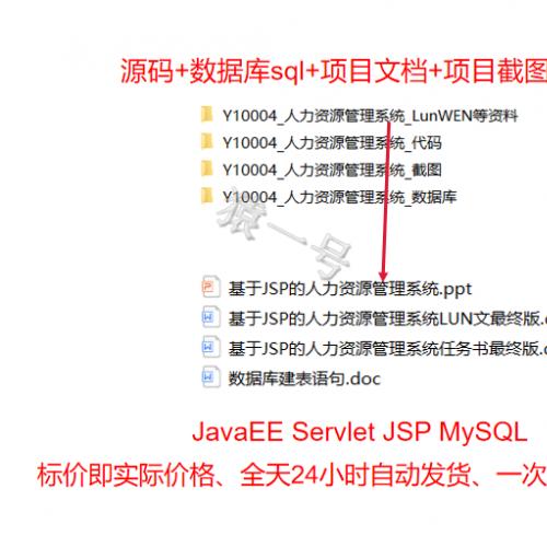 java web jsp  mysql企业人力资源人事管理系统源码代码项目