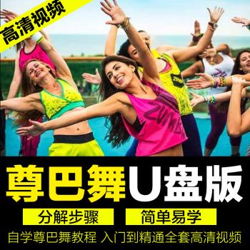 尊巴舞zumba教程瘦身燃脂减肥舞蹈教程男女健身尊吧舞教学视频u盘