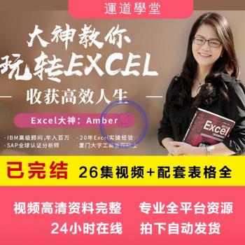 已完结 大神教你玩转Excel收获高效人生办公软件教程 Amber 视频
