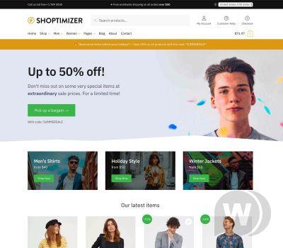 Wordpress原版Shoptimizer最快的WooCommerce商城主题模板源码