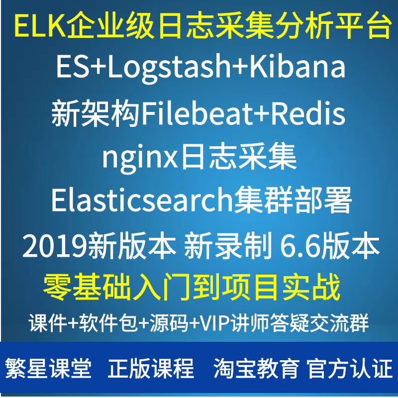 2019年ELK实战ElasticSearch视频教程Logstash Kibana filebeat