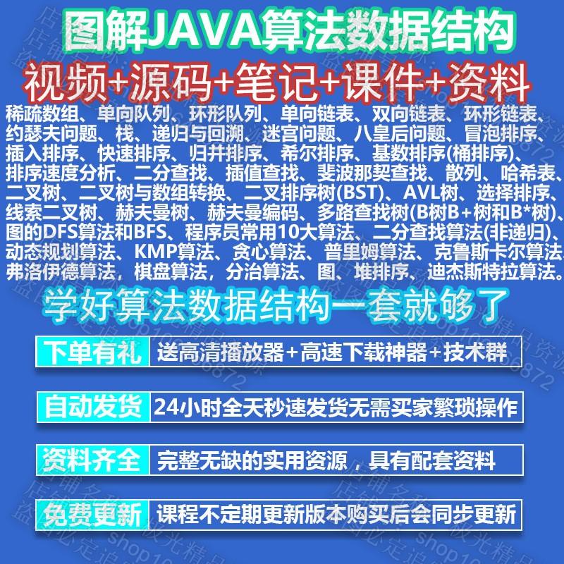 2020自学Java数据结构与算法分析工程师视频教程源码实战项目案例