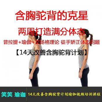 瑜伽课程全套初学者 14天改善含胸驼背计划 视频培训练习教程