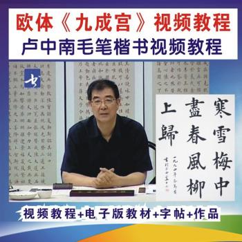 卢中南欧体楷书高清视频教程讲座毛笔书法九成宫碑字帖技法详解