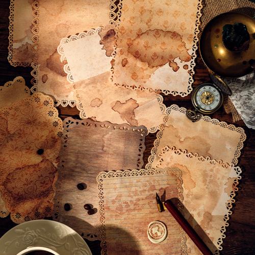 万物密语系列素材纸 复古镂空蕾丝花边手账拼贴打底便签纸