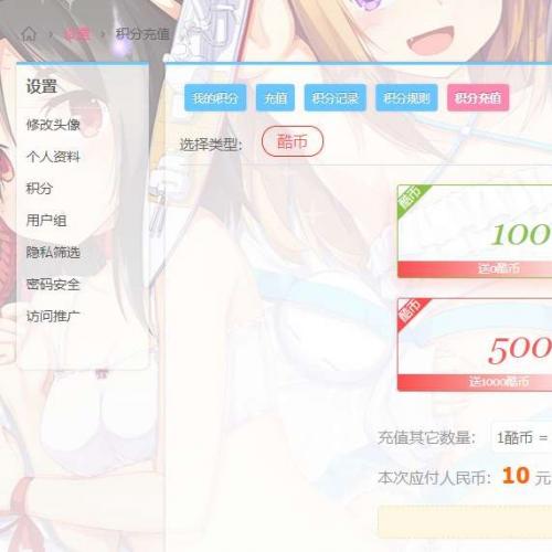 Discuz用户充值积分支付插件_开通会员用户组支付