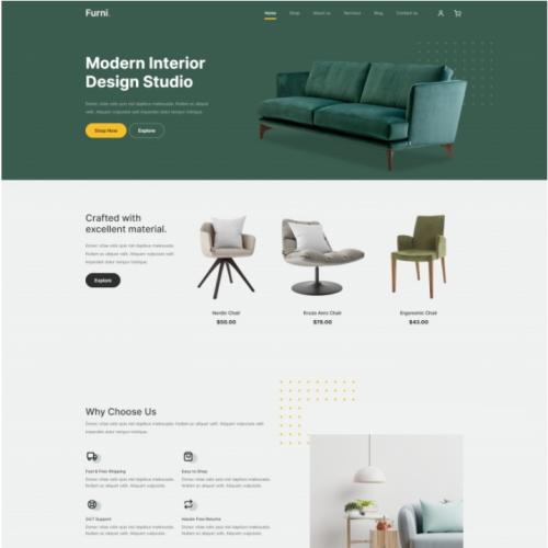 现代室内设计工作室网站模板