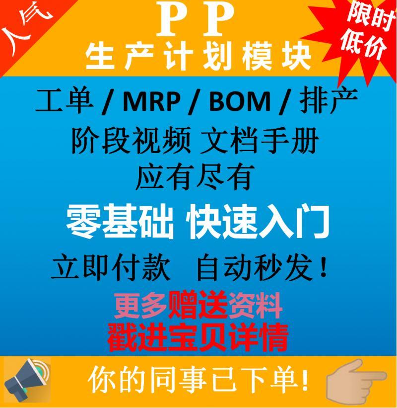 SAP系统PP教程S4HANA资料R3ECC培训视频生产计划后勤实施学习书籍