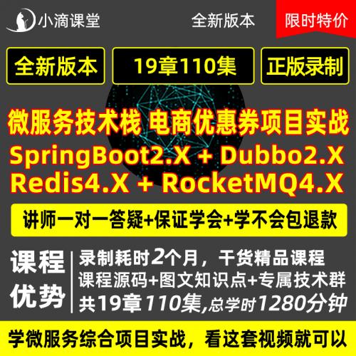 新版SpringBoot2分布式项目微服务Dubbo实战视频教程Java课程