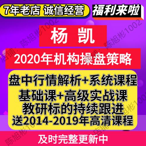 2020年杨凯机构操盘策略7月提升篇视频课程投顾 投教理财视频教程