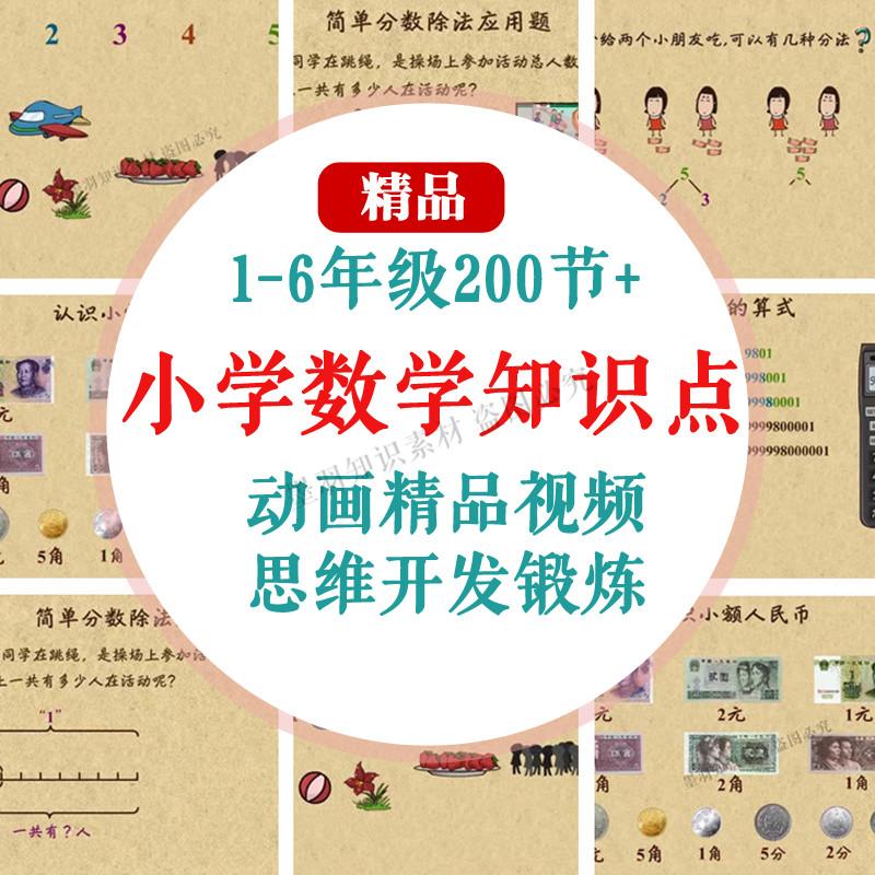 小学数学知识视频学习1-6年级数学天天练训练教程可做课件电子版