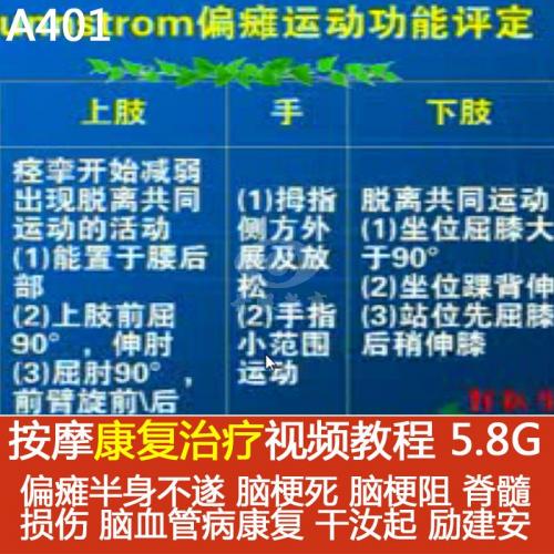 康复按摩治疗视频教程 偏瘫脊髓损伤脑血管病康复干汝起励建安