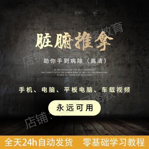 脏腑经络推拿机能调整按摩揉腹按法手法经脉中医自学视频大全教程