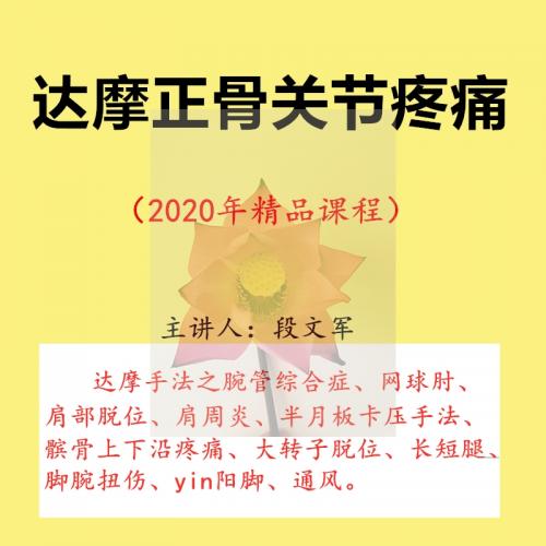 2020年达摩正骨段文军关节疼痛手法中医推拿整脊视频教程