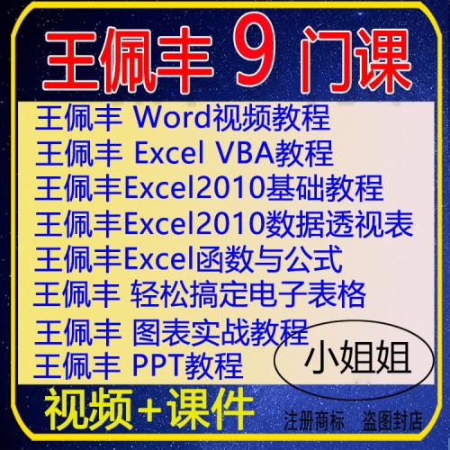 王佩丰EXCEL数据透视表WORD长文档编辑数据透视表PPT视频教程课件