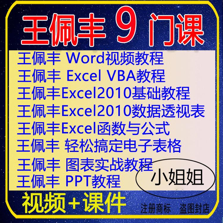 王佩丰EXCEL数据透视表WORD长文档编辑数据透视表PPT视频教程课件