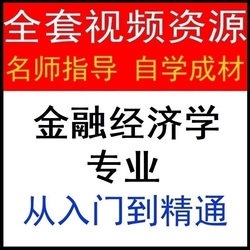 金融经济学视频教程金融经济学基础教学视频入门初学者零基础大学