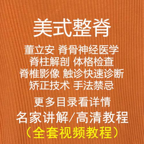 中医正骨脊柱椎手法推拿康复合集美式整脊董安立自学视频教程