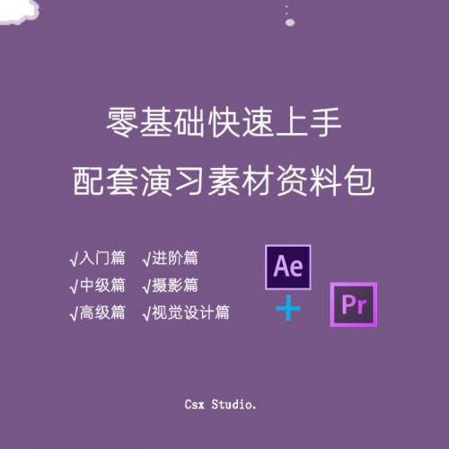 Ae/Ps/Pr教程0基础入门学平面设计视觉广告设计视频素材包基础版
