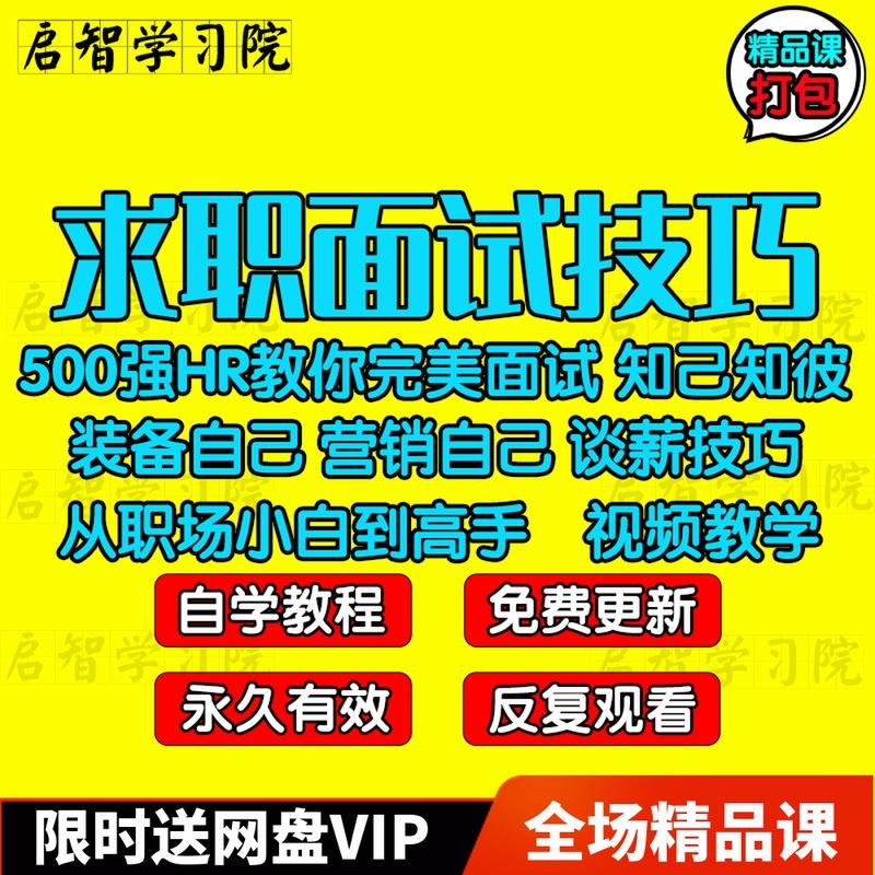 面试辅导教程视频课程职场新人面试攻略技巧五百强hr经验分享启智
