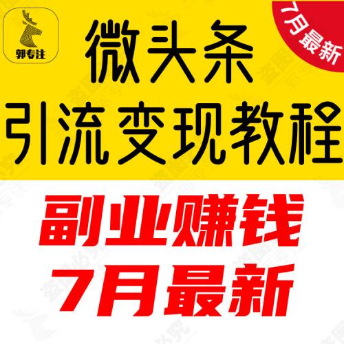 微头条今日头条变现写作模板引流运营量涨粉带货视频教程教学课程