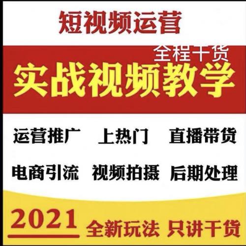 抖音短视频运营教程自媒体素材带货教学视频拍摄普通版（1-20节）