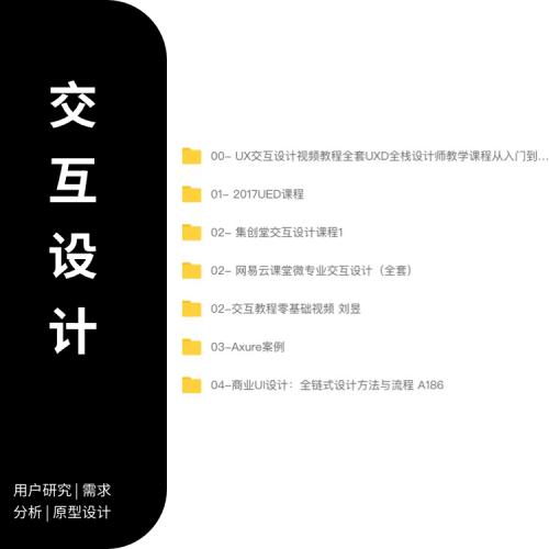 UX 交互设计视频教程 UED课程 全链路设计
