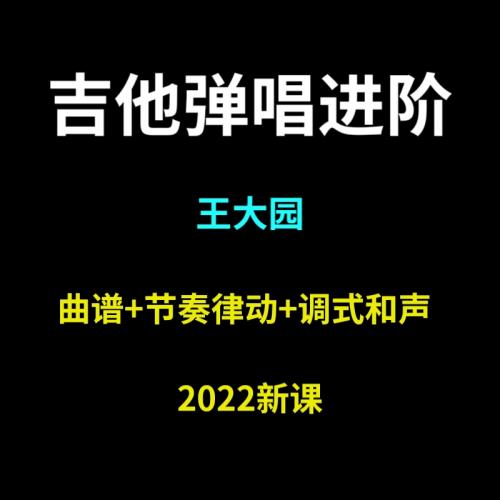 王大园吉他弹唱进阶系统节奏律动调式和声曲谱集教程视频课程