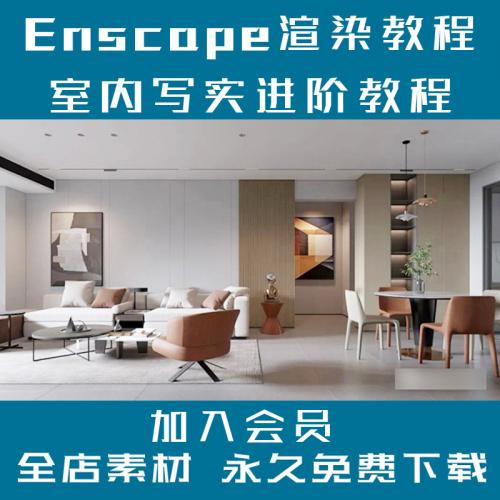 黄豆豆2022年Enscape教程su写实效果图表现室内渲染进阶动画视频