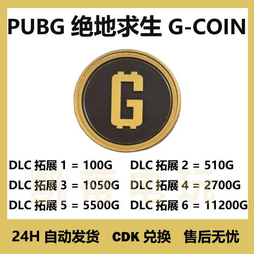 绝地求生G币gcoin金币PUBGg币游戏商城端游吃鸡皮肤cdkey激活全区
