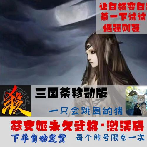 手机三国杀移动版 蔡文姬 激活码 兑换码礼包 下单联系客服