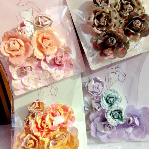 外贸贴纸 3D立体层次贴纸 手工装饰素材 【花朵】贺卡礼物盒装饰