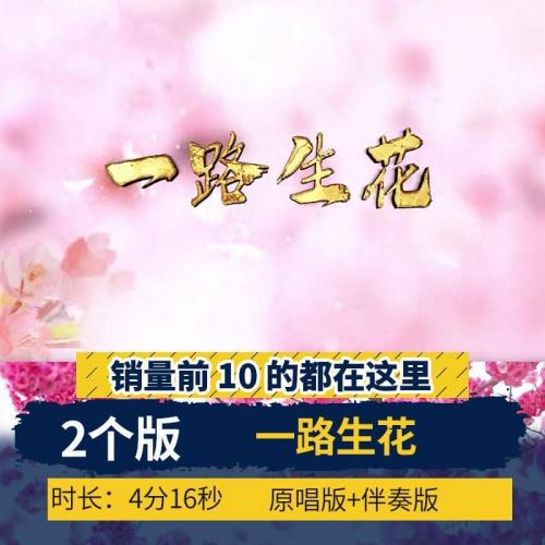 一路生花歌曲配乐视频舞台舞蹈唱歌大屏LED背景视频素材4分16秒 -