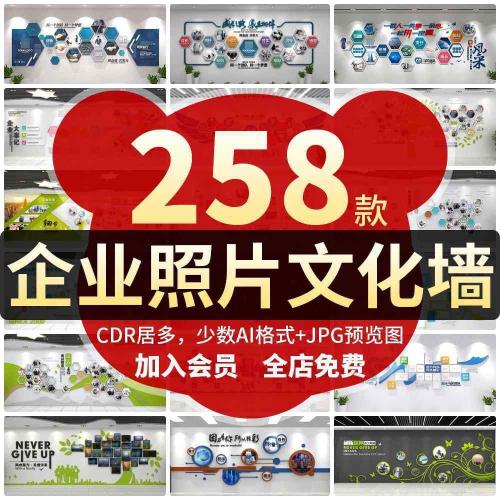 企业公司员工照片墙职工员工风采文化墙模板源文件设计素材