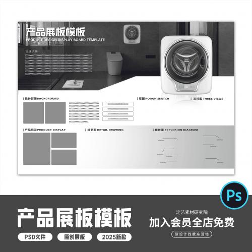 14号-横版A3产品设计工业展板模板PSD源文件素材比赛爆款家电排版