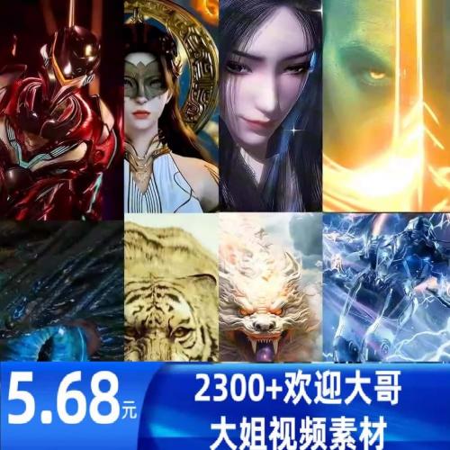 2300款大哥大姐震撼出场排场直播特效视频素材感谢欢迎高清素材包