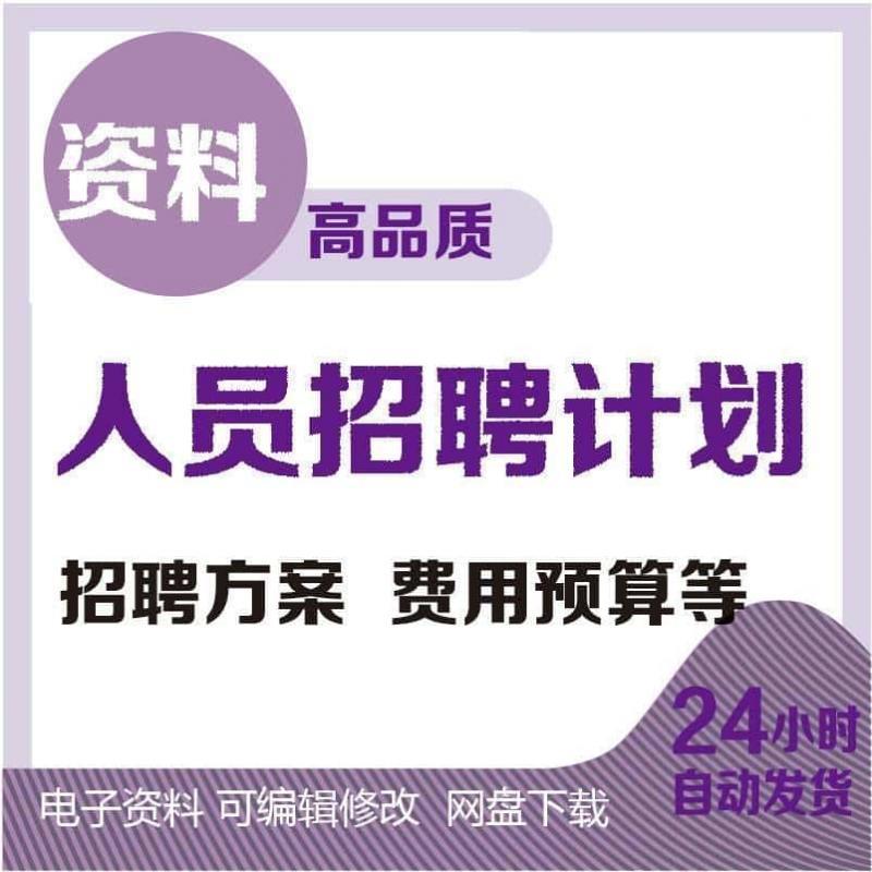 人力资源战略规划解决方案项目建议书年度预算计划汇报人员招聘