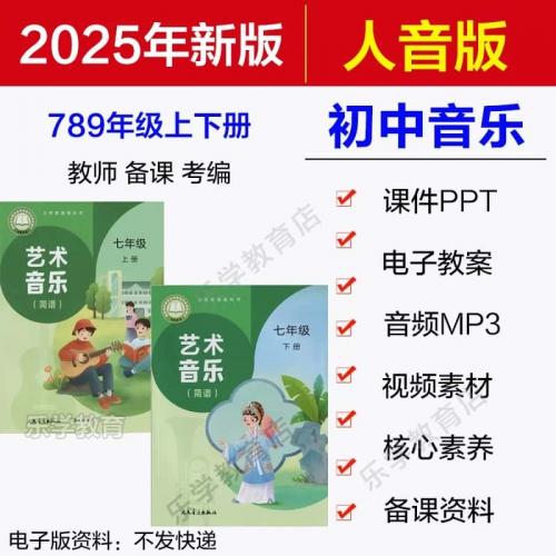 2025新人音版初中音乐课件PPT教案七年级八九年级上下册新课标核心素养教学设计划音频MP3已插入备课素材全册歌曲初一初二三电子版