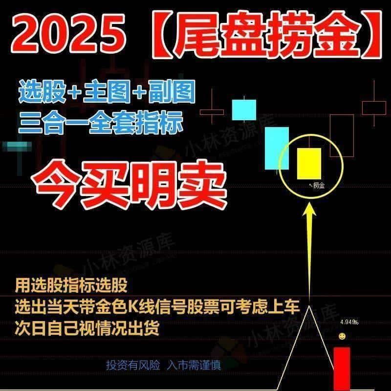 2025尾盘捞金短线指标 TDX通达信手机电脑通用主图+副图+选股指标
