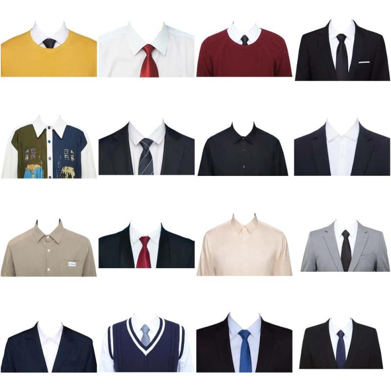男士海马体服装免扣素材PS证件照服装素材