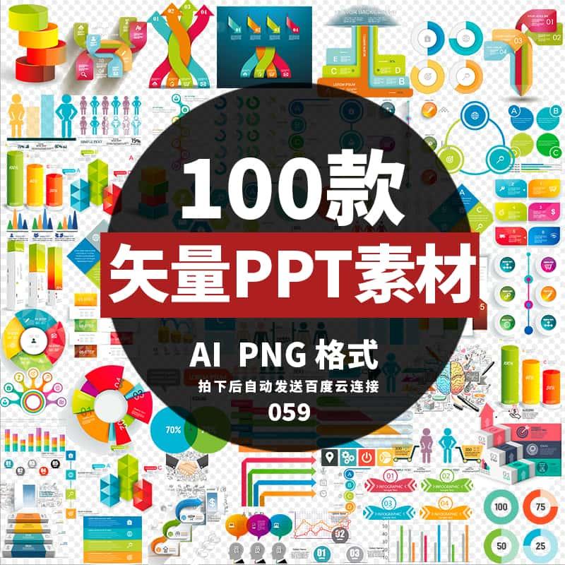 矢量ppt商务信息图标柱状图折线图目录序号ai素材源文件下载百款