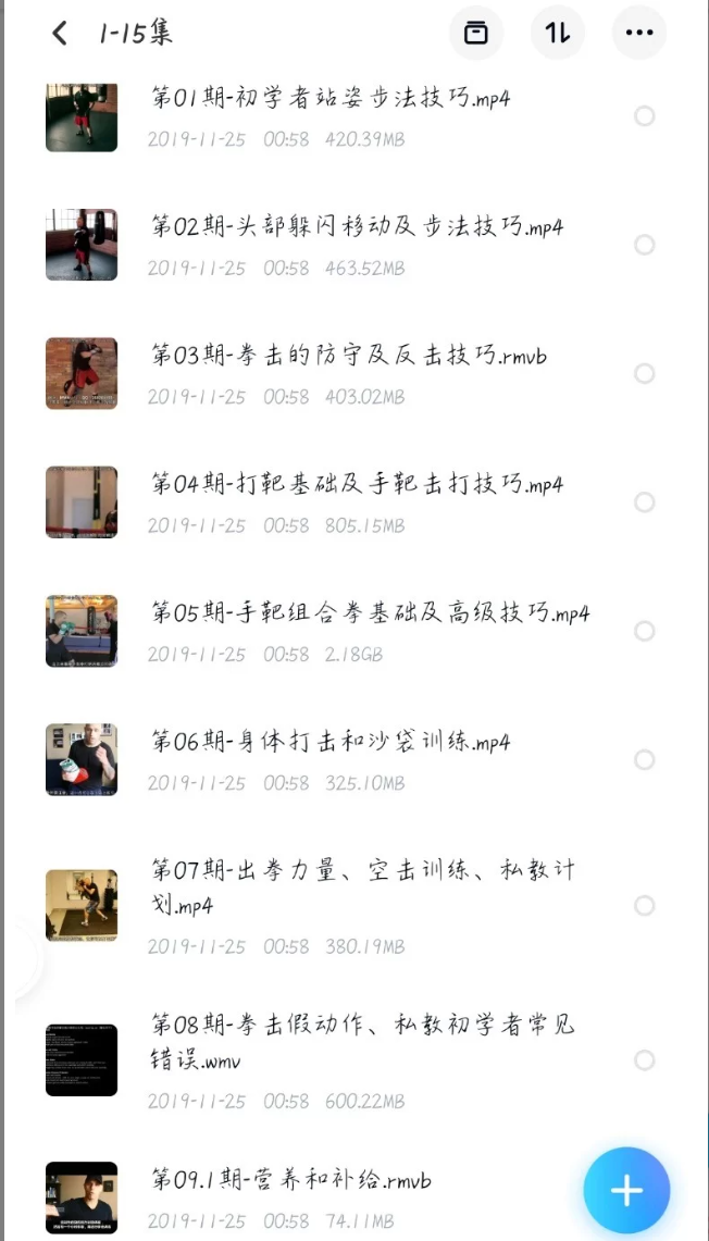 全套拳击私教视频 [视频34v+38G][百度盘]