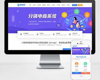 蓝色小程序网站pbootcms模板-小程序电商软件开发公司网站源码（pc+wap）